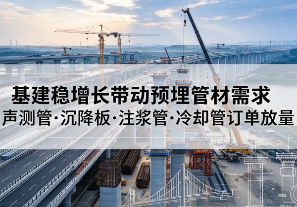 云溪基建稳增长带动预埋监测管材需求，声测管、沉降板、注浆管订单持续放量